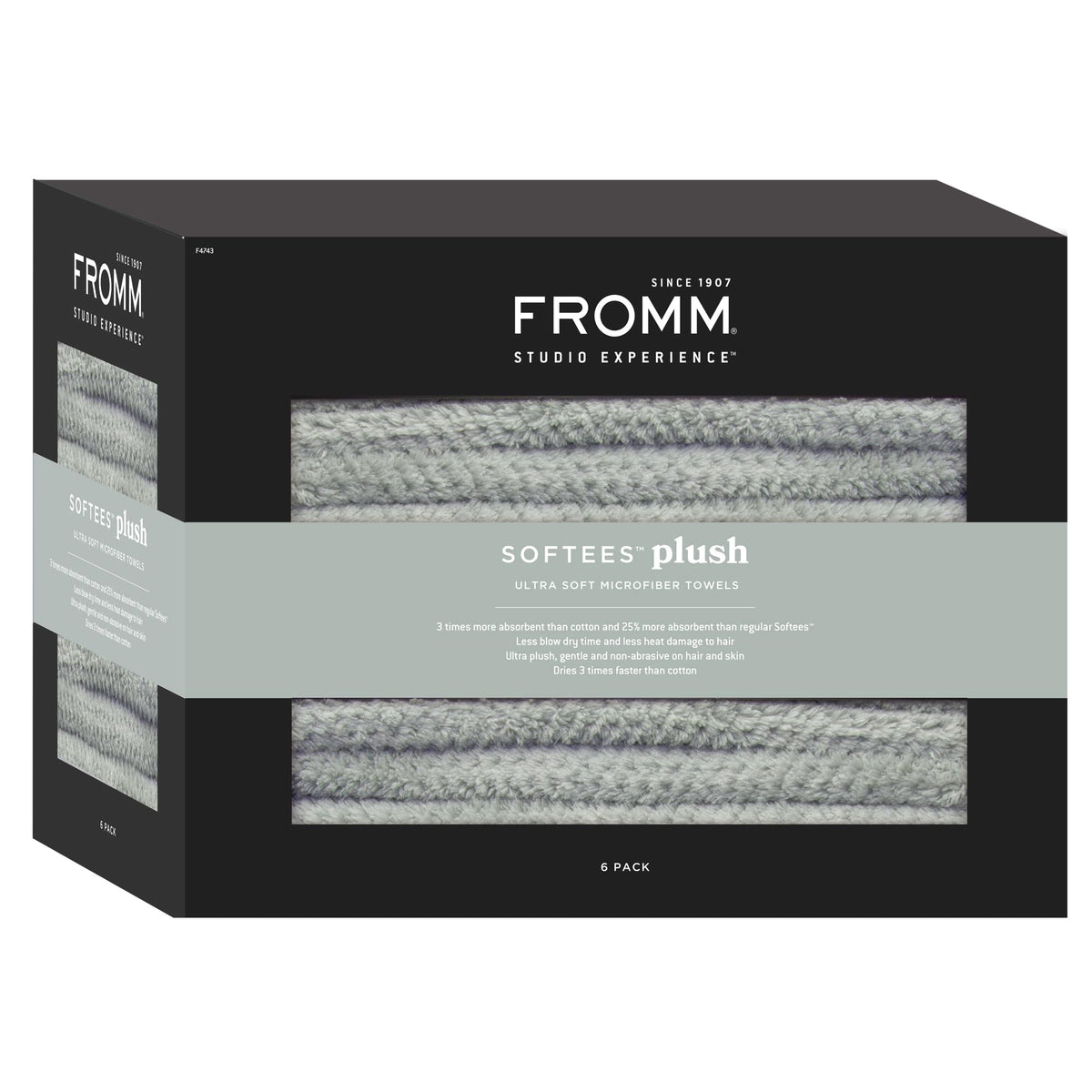 Fromm Softees Plush Microfiber Towels for Hair Salon Barber Spa Ultra Soft Hair Wrap for Drying Hair Hands Face Sage Green 20 x 34 Inches 6 Pack