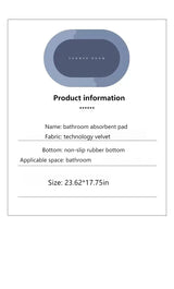 Modern Green Oval Non-Slip Bath Mat for Home Decor