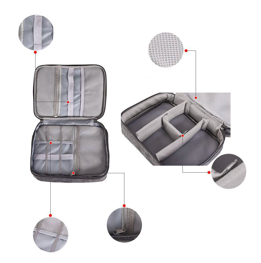 Two Layer Waterproof Multifunctional Data Cable Storage Bag