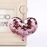Sequin Heart Bag Charm with Reflective Keyring Design