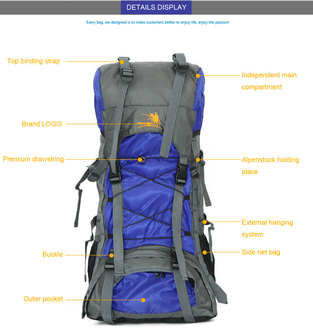 60L Waterproof Outdoor Hiking Backpack for Travel