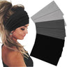 Sefiinh Wide Headbands For Women Stretch Headband Boho Head Bands Womens Hair Band Turban Workout Hairband Accessories Black Gray 6 Pack