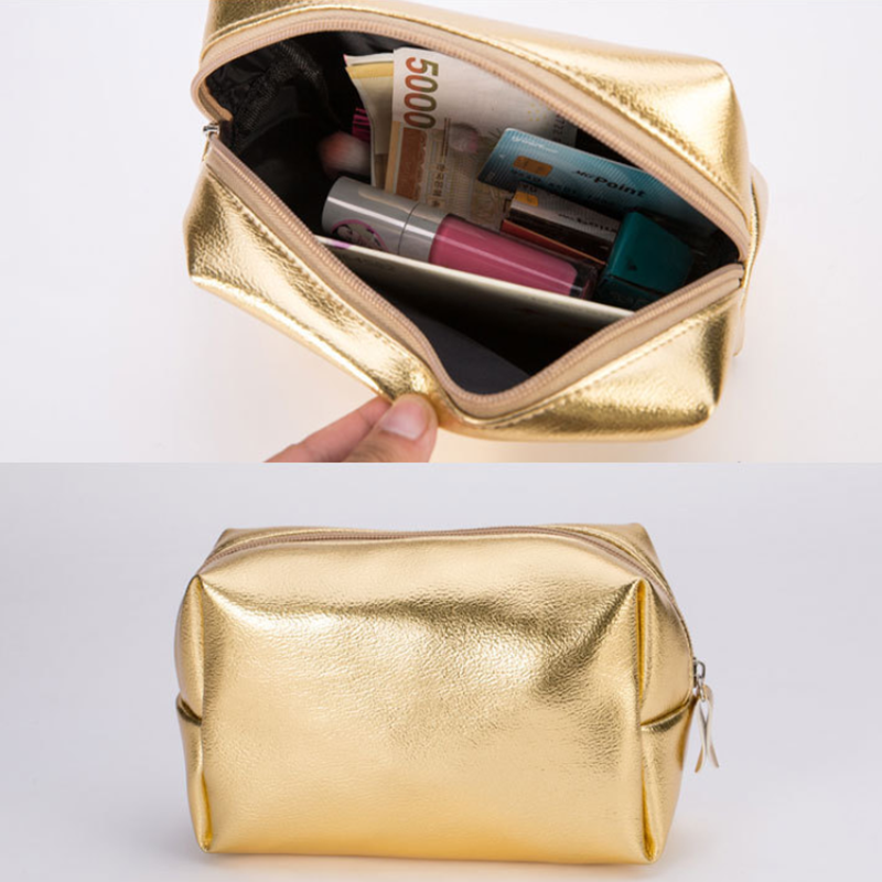 Pink Gold Women’s Makeup Organizer Cosmetic Bag