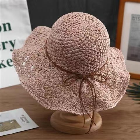 Handmade Crochet Straw Hat - Fashionable Accessory