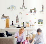 Famous Architecture Removable Wall Stickers for Home