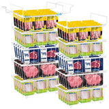 10 Pack Freezer Organizer Bins Stackable Chest Freezer Organizer for 7 Cu.FT Deep Freezer Kitchen Counter Organizer with 6 Extendable Handles 40 Rubber Cover Metal Wire Organizing Bins for Bathroom