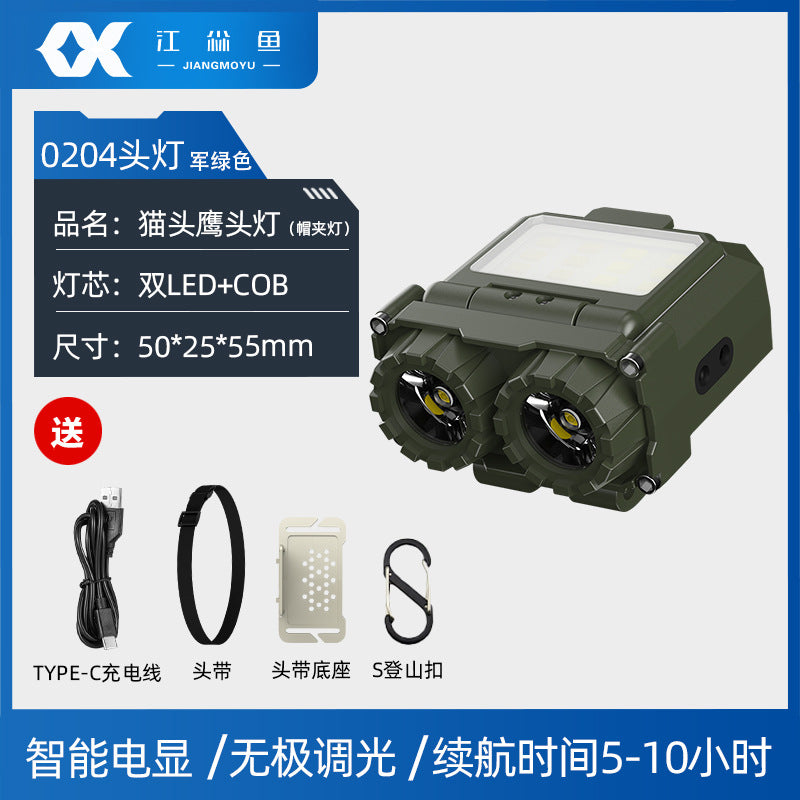 Outdoor Rechargeable Fishing Headlight with Long Battery