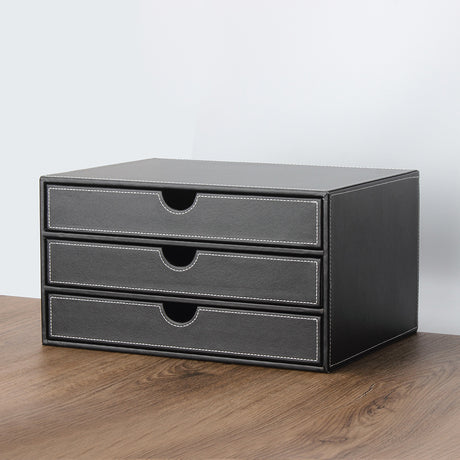 European Style Leather Desktop Organizer Box for Office