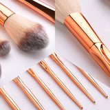 8-Piece Makeup Brush Set in Rose Gold Heart Shape