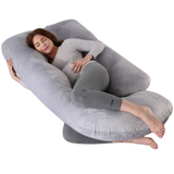 J-Shaped Pregnancy Pillow with Crystal Velvet Cover