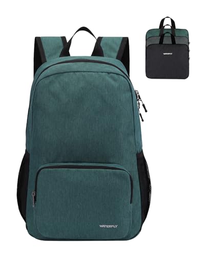 WATERFLY Lightweight Packable Hiking Backpack: 20L Small Foldable Travel Bag Resistant Backpacks for Women Men Camping Vacation Beach Park Outdoor Sports Daypack