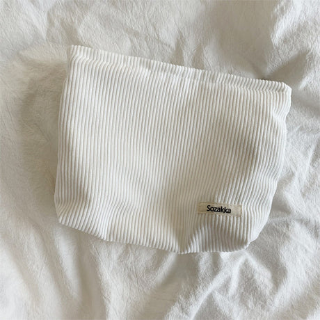 Corduroy Travel Cosmetic Bag - Large Capacity Organizer