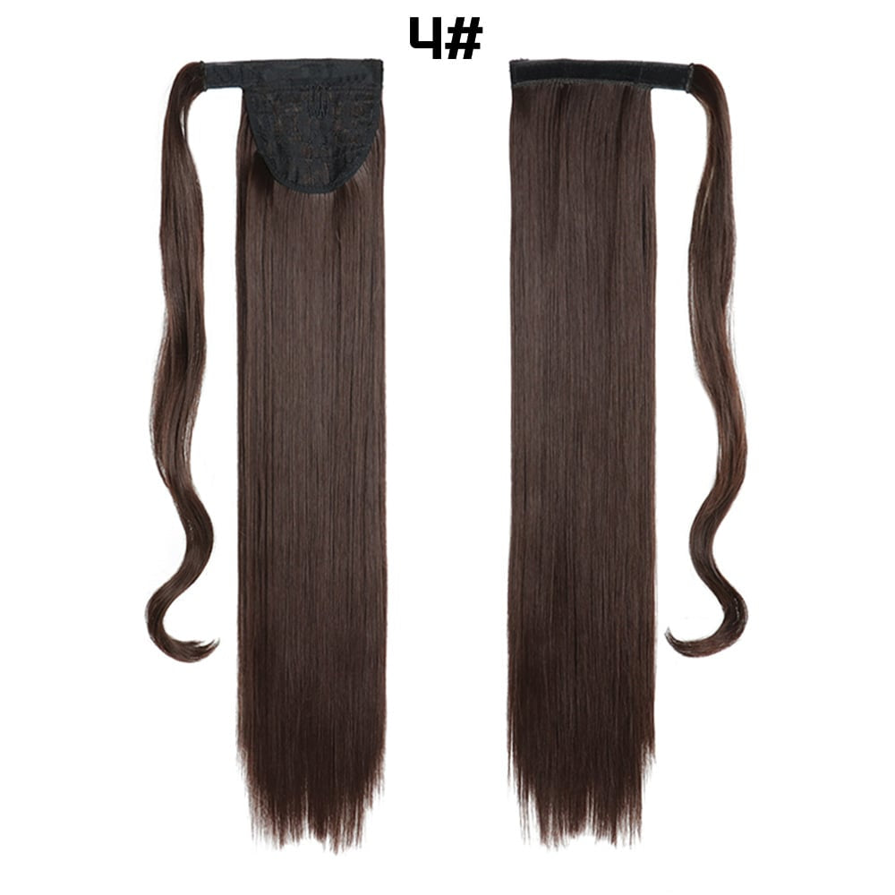 European American Long Straight Hair Velcro Ponytail