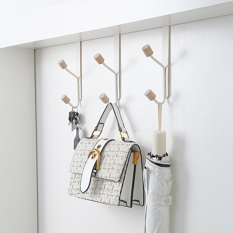 Solid Color Bedroom Door Hook Hanger for Home Storage