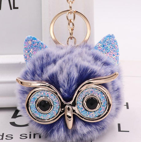 Grit Cat Owl Plush Keychain for Car Accessories