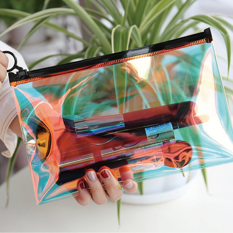 Transparent Laser Travel Cosmetic Makeup Organizer Bag