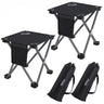 Roptat 2 Pack Camping StoolPortable Folding Compact Lightweight Stool Seat for Camping Fishing Hiking Gardening Outdoor Walking Backpacking Travelling and Beach with Carry Bag (Black)