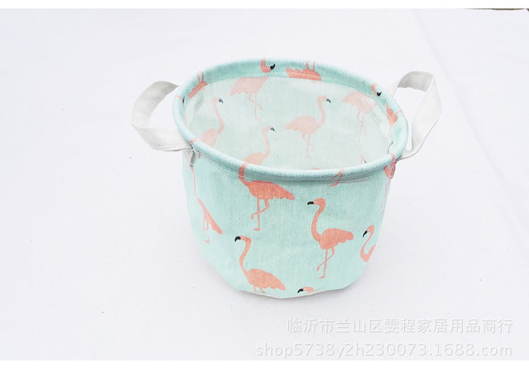 Cosmetic and Snack Storage Bins with Flamingo Design