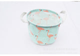 Cosmetic and Snack Storage Bins with Flamingo Design