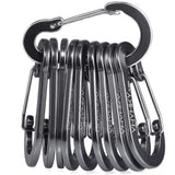 YHYHKY 10 Pack 2.7 Inch D Shape Aluminum Carabiner Spring Hook Keychain Clips Small Carabiners for Hiking Camping Fishing Gym Dog Leash Outdoor Key Rings Backpacks Not for Climbing (Grey)