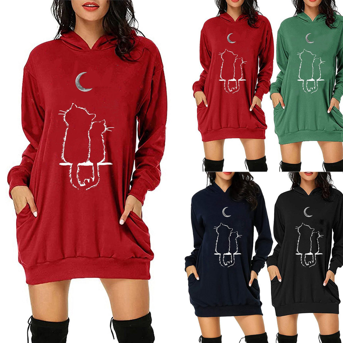 Loose Hooded Sweater Jacket for Women - Spring & Autumn