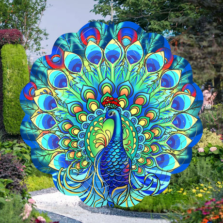 Peacock Wind Spinners Metal Peacock Gifts for Mom Women Grandma12inch Hanging Wind Spinner for Outdoor&Indoor Decor Wind Kinetic Christmas Ornament Gifts for Yard Garden Decoration