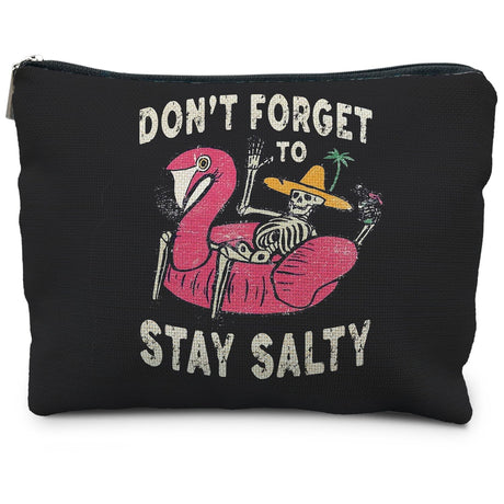 RYYCDOI Stay Salty Summer Beach Makeup Bags for Women Beach Vacation Gifts Beach Cosmetic Bag Beach Gifts for Women Friends Gifts for a Beach Lovers Funny Skeleton Goth Makeup Pouch