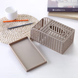 Minimalist Rattan-Style Tissue Box for Home Use