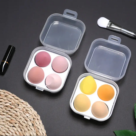 Makeup Sponge Organizer Box with 4/8 Grid Storage