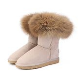 Damen-Schneestiefel aus Fuchsfell