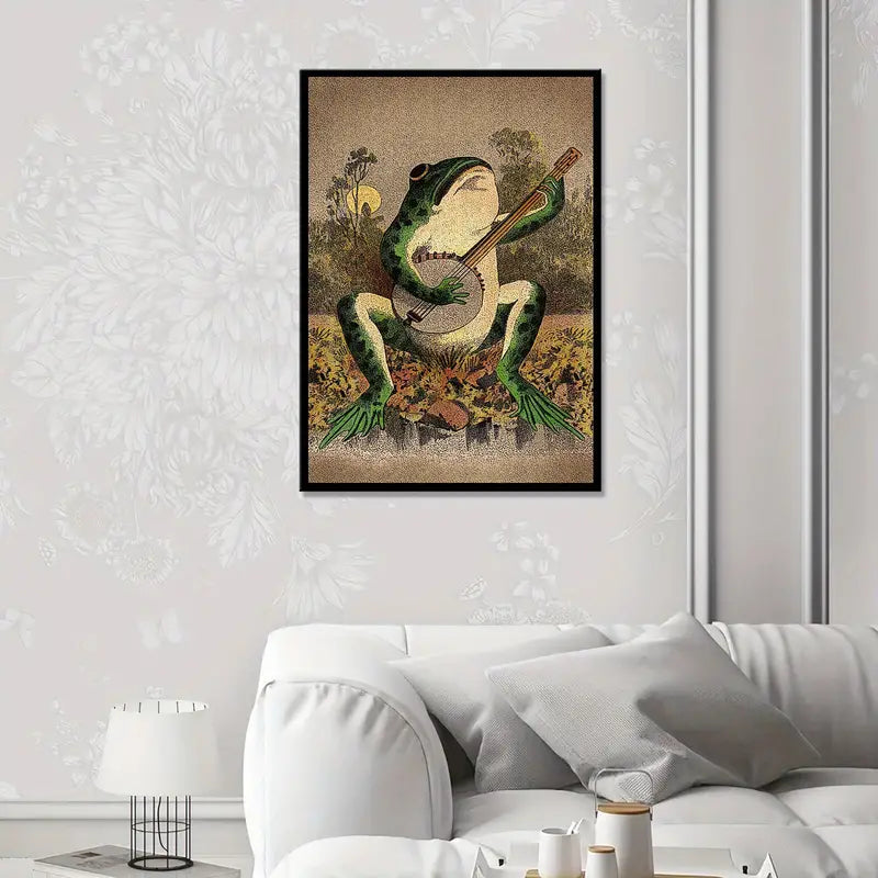 6 pc Casual Guitar Frog Canvas Art for Home Decor