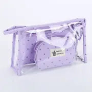 3 Pcs Transparent Travel Toiletry Bag Organizer Set