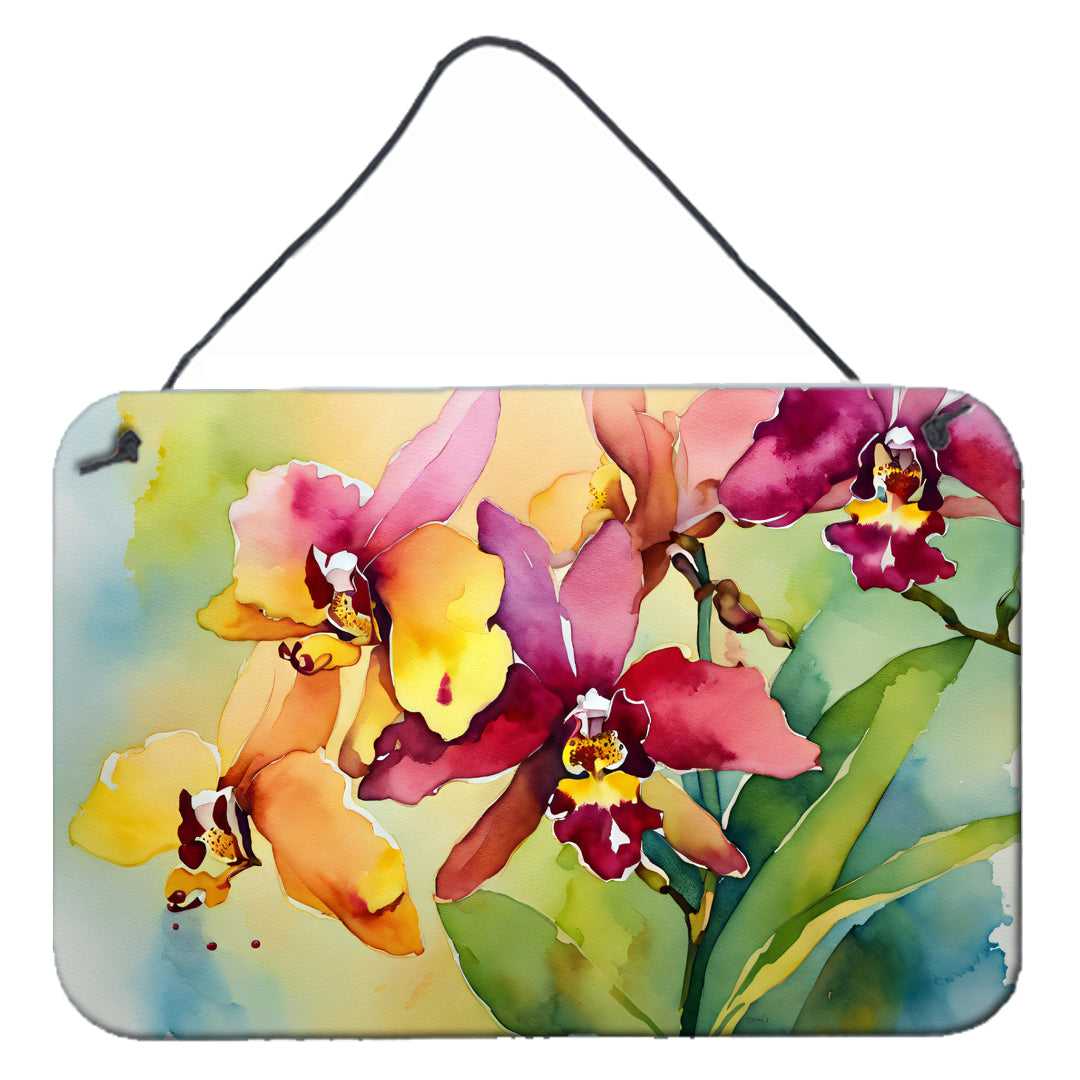 Orchids in Watercolor Wall or Door Hanging Prints