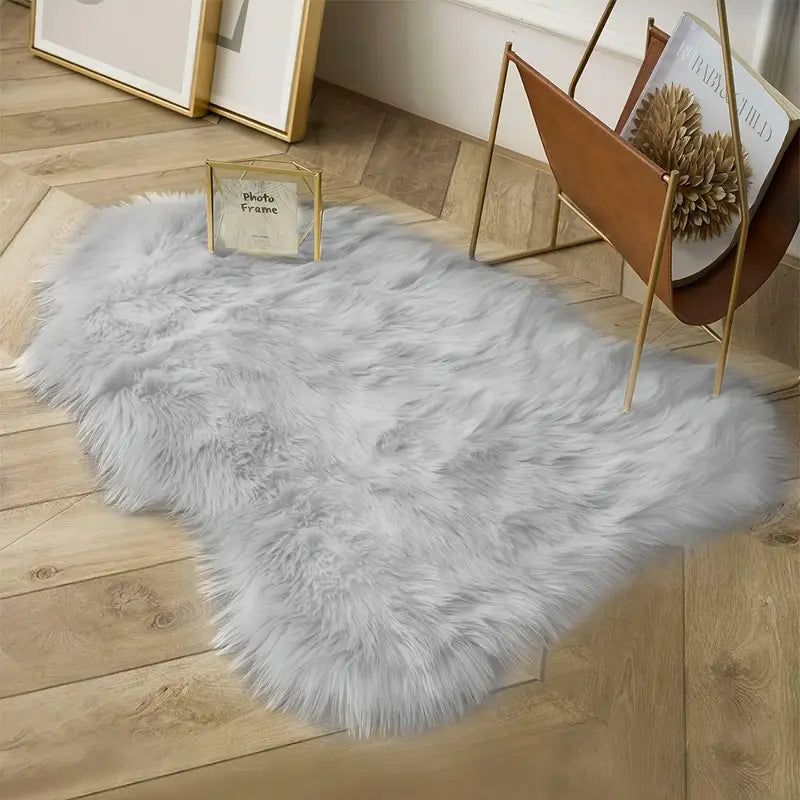 Stylish Geometric Faux Fur Rug for Home Decor (2 Sizes)