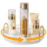 Makeup Organizer for Vanity 360° Rotating Bathroom Organizer Countertop High-Capacity Skincare Organizer Spinning Cosmetics Organizer for Dresser Countertop (1 Tier Clear)