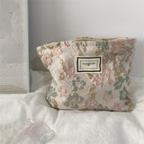 French Embossed Flower Cosmetic Bag for Women