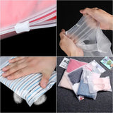 10-Piece Transparent Zip Lock Travel Storage Bags
