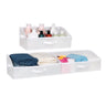 KEEGH Storage Bins for Closet Shelves Storage Basket for Shelves Waterproof Trapezoid Organizer Bin for Clothes with Handles Beige Set of 3