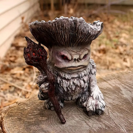 Fairy Mushroom Monster Troll Statue for Garden Decor