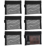 6 PCS Mini Mesh Pouch Small Keychain Pouch Mesh Zipper Bags Nylon Mesh Coin Purse Portable Travel Cosmetic Pouch Black Mesh Bags with Zipper Makeup Cosmetic Accessories Organizer for Lipstick