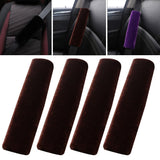 OHHMNKK 4 Pack Car Seat Belt Pads Shoulder Cover Baby Safety Belt Protector with Adjustable Soft Plush Shoulder Strap Protect Neck and Shoulder (Coffee)