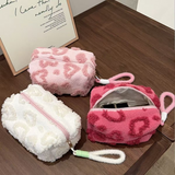 Jacquard Plush Large Capacity Cosmetic Bag