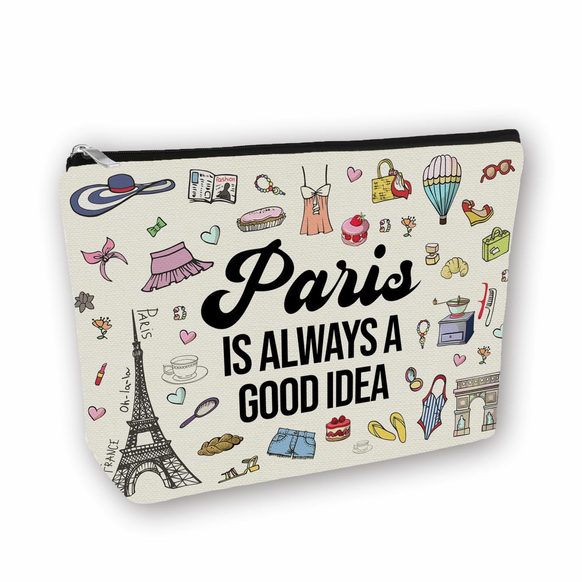 Girlly Inspired Paris Travel Valentines Gift: Perfect Makeup Bag Paris Is Always A Good Idea For Teen Girl & Women Travellers.Ideal Trip Gift Cosmetic Bag For Travel Parties Birthdays & Christmas