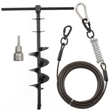 Heavy Duty Dog Tie Out Stake with 30FT Dog Cable for Large Dog Up to 200 Lbs Spiral Dog Stake for Outside Easy to Install 360° Swivel Dog Stake for Yard Camping Beach