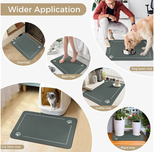 Diatomaceous Pet Feeding Mat - Quick Dry, Anti-Splash