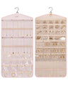 BAGSMART Hanging Jewelry Organizer with Hanger Metal Hooks Double-Sided Jewelry Holder for Organizing Earrings Necklaces Rings Perfect for in Hanging Closet Wall Door 1 Piece XL Pink