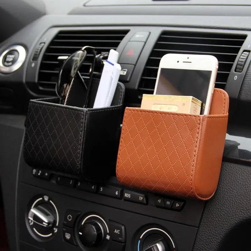 Leather Multifunctional Storage Box for Car Air Vents