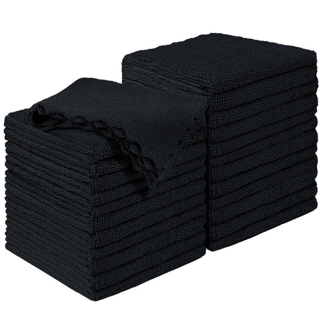 HOMEXCEL Black Microfiber Cleaning Cloths 24 Pack Cleaning Rags for Kitchen Lint Free Scratch-Free Highly Absorbent and Reusable Cleaning Towels for House Window and Glass Cars 11X9 inch