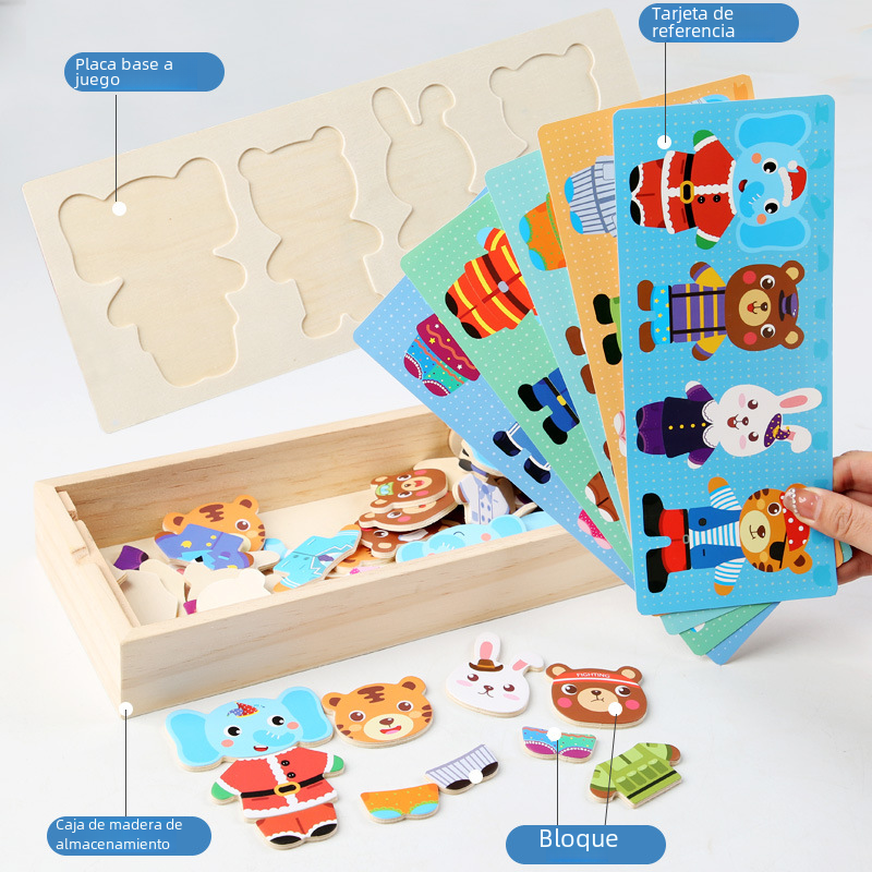 Magnetic Animal Dress-Up Puzzle for Kids Educational Toy