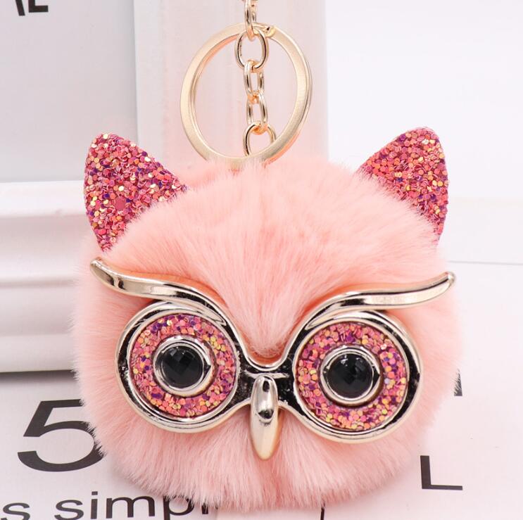 Grit Cat Owl Plush Keychain for Car Accessories